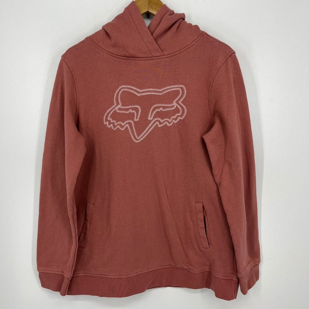 Fox Racing Mens Fox Head Embroidered Pullover Hoodie Clay Pink Size Large